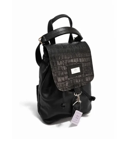 Mochila Cartera Ambar - Negro Tapa Crocco